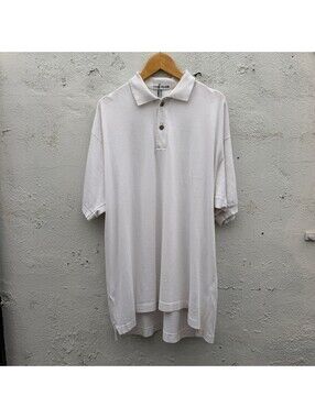 Stone Island White Chest Logo Polo Shirt 80s